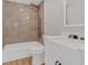 Updated bathroom with a large shower and new vanity at 369 Bell Se St, Marietta, GA 30060