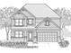Two-story house with brick exterior, shutters, and a two car garage at 3864 Kastler Dr, South Fulton, GA 30349