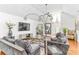 Open concept living room with hardwood floors, modern furniture, and large windows at 4020 Brookwood Ter, Mcdonough, GA 30253