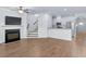 Spacious living room with fireplace and hardwood floors at 1958 Dillon Dr, Lithonia, GA 30058