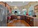 Open kitchen featuring stainless steel appliances and hardwood floors at 911 Mcduffie Cir, Douglasville, GA 30134