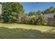 Large backyard with lush lawn and trees at 2404 Lake Cove Ct, Lithonia, GA 30058