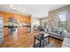 Open living space with hardwood floors and gray sofa at 238 Walker Sw St # 35, Atlanta, GA 30313