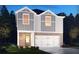 Two-story home with gray siding, brick accents, and a two-car garage at 2761 Hawthorne Way, College Park, GA 30337