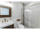 Modern bathroom with a walk-in shower and updated fixtures at 3441 Shoreland Dr, Buford, GA 30518