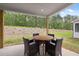 Covered patio with wooden table and chairs at 51 Airmont Dr, Sharpsburg, GA 30277