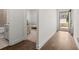 View of entryway with half bath and living room at 51 Airmont Dr, Sharpsburg, GA 30277