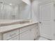 Elegant bathroom, featuring white cabinets and a quartz countertop at 187 Fontaine Sw Rd, Mableton, GA 30126