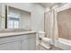 Modern bathroom with updated vanity, shower, and tile at 187 Fontaine Sw Rd, Mableton, GA 30126