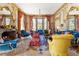Elegant living room with ornate details, plush seating, and a fireplace at 2288 Peachtree Nw Rd # 6, Atlanta, GA 30305