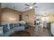 Open living room with a view of the kitchen and dining area at 304 Ridge Hill Cir, Canton, GA 30115