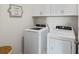 Bright laundry room with washer, dryer, and cabinets at 124 Asher Dr, Carrollton, GA 30116