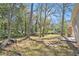 Private backyard with mature trees and a patio area at 2434 Miriam Ln, Decatur, GA 30032