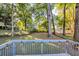 Deck overlooking a fenced-in backyard with mature trees at 1439 Aniwaka Sw Ave, Atlanta, GA 30311