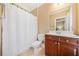 Clean bathroom with shower/tub combo and wood vanity at 2380 Crescent Park Ct # 4, Atlanta, GA 30339