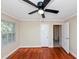 Spacious bedroom with hardwood floors and ceiling fan at 122 Austin Ne Ave, Marietta, GA 30060