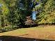 Backyard with lush trees, grass, and a fence at 411 Greencove Se Ln, Atlanta, GA 30316