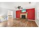 Spacious living room featuring a fireplace and hardwood floors at 4012 Union Church Sw Rd, Stockbridge, GA 30281