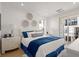 Bright bedroom with a king-size bed and access to balcony at 201 New St # 2201-9, Decatur, GA 30030