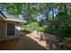 Deck and stone retaining wall overlooking a wooded area at 906 Courtenay Ne Dr, Atlanta, GA 30306