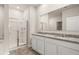 Bathroom boasts double vanity, granite countertop, and shower at 569 Whitman (Lot 159) Ln, Stockbridge, GA 30281