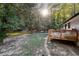 Home's backyard with deck and wooded area at 386 Black Oak Ct, Lawrenceville, GA 30046