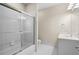 Clean bathroom with shower/tub combo and double vanity at 2865 Payton Oaks Ne Dr, Atlanta, GA 30345