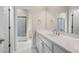 Modern bathroom with white vanity and tiled floors at 2865 Payton Oaks Ne Dr, Atlanta, GA 30345