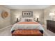 Comfortable bedroom with carpeted floor and stylish decor at 1261 Arnhem Dr, Hampton, GA 30228