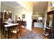 Elegant dining room with hardwood floors and a view into the living room at 1025 Copper Creek Dr, Canton, GA 30114