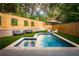 Private backyard oasis with a swimming pool, spa, artificial turf and wood fencing at 1281 Avalon Ne Pl, Atlanta, GA 30306