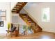 Modern staircase with wood and metal accents at 1281 Avalon Ne Pl, Atlanta, GA 30306