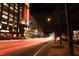 Night view of Ponce City Market and a busy city street with light trails at 1281 Avalon Ne Pl, Atlanta, GA 30306