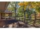 Spacious deck overlooking a wooded area with fall foliage at 810 Mcconnell Rd, Powder Springs, GA 30127