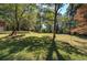 Spacious backyard with mature trees and fall colors at 810 Mcconnell Rd, Powder Springs, GA 30127