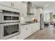 Modern kitchen featuring stainless steel appliances and white cabinetry at 1090 Battery Park Rd, Decatur, GA 30033