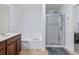 Main bathroom with soaking tub and walk-in shower at 2397 Sardis Chase Ct, Buford, GA 30519