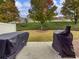 Covered patio with two grills and green space at 2397 Sardis Chase Ct, Buford, GA 30519