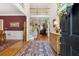 Two-story foyer with hardwood floors and elegant staircase at 1400 Lamont Cir, Dacula, GA 30019