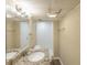 Basement bathroom with granite vanity, shower, and toilet at 2465 Timberly Se Dr, Marietta, GA 30060