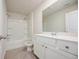 Clean bathroom with a shower/tub combo, toilet and vanity at 4203 Shandi Cv, Hoschton, GA 30548