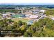 Aerial view of home near Snellville, GA, and South Gwinnett High School at 2639 Odum St, Snellville, GA 30078