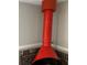 Mid century modern red fireplace at 3666 Elkridge Dr, Decatur, GA 30032