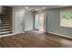 Bright living room with hardwood floors and french doors at 3666 Elkridge Dr, Decatur, GA 30032