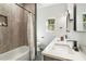 Modern bathroom with double vanity and walk-in shower at 1695 North Nw Ave, Atlanta, GA 30318