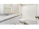 Clean bathroom with granite vanity and bathtub at 6943 Fairway Trl, Austell, GA 30168