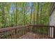 Wooden deck overlooking a wooded area, perfect for relaxing at 6943 Fairway Trl, Austell, GA 30168
