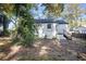 Backyard view of a house with a large tree and leaves at 3060 Washington Rd, Atlanta, GA 30344