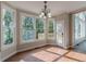 Bright breakfast area with hardwood floors and bay window at 4348 Meadow Vista Dr, Stonecrest, GA 30038