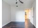 Bright bedroom with dark hardwood floors and access to bathroom at 195 14Th Ne St # 505, Atlanta, GA 30309